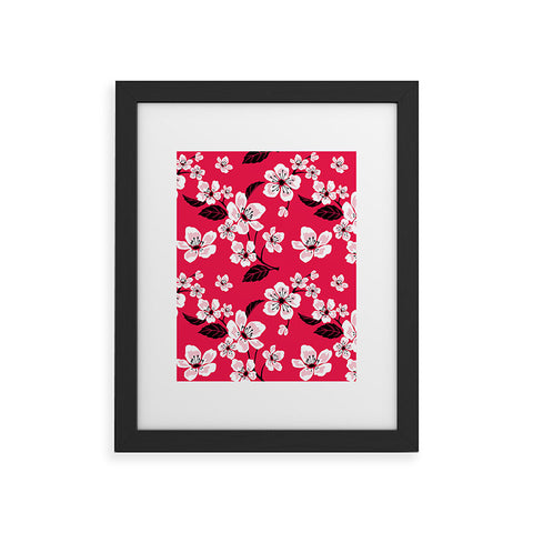 PI Photography and Designs Pink Sakura Cherry Blooms Framed Art Print