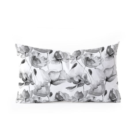 PI Photography and Designs Poppy Floral Pattern Oblong Throw Pillow