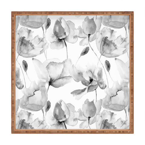 PI Photography and Designs Poppy Floral Pattern Square Tray