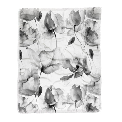 PI Photography and Designs Poppy Floral Pattern Throw Blanket