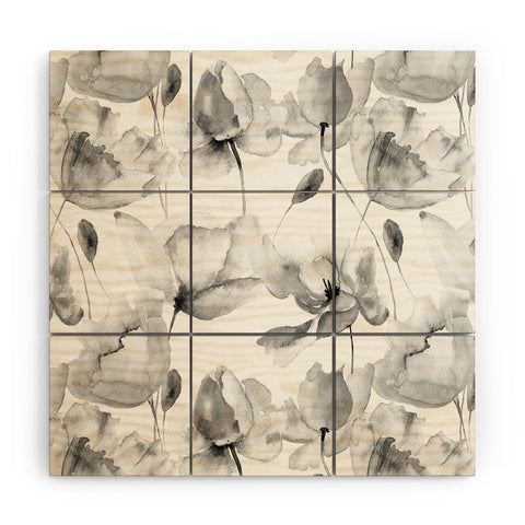 PI Photography and Designs Poppy Floral Pattern Wood Wall Mural