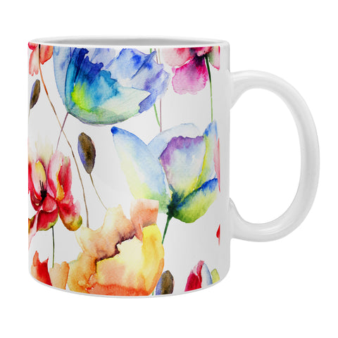 PI Photography and Designs Poppy Tulip Watercolor Pattern Coffee Mug