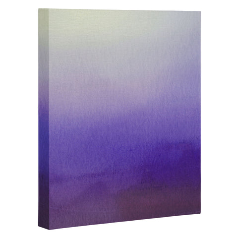 PI Photography and Designs Purple White Watercolor Blend Art Canvas
