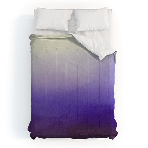 PI Photography and Designs Purple White Watercolor Blend Comforter