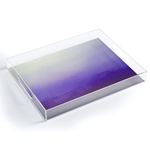 PI Photography and Designs Purple White Watercolor Blend Acrylic Tray