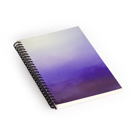 PI Photography and Designs Purple White Watercolor Blend Spiral Notebook
