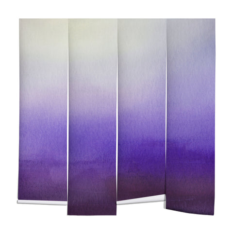 PI Photography and Designs Purple White Watercolor Blend Wall Mural