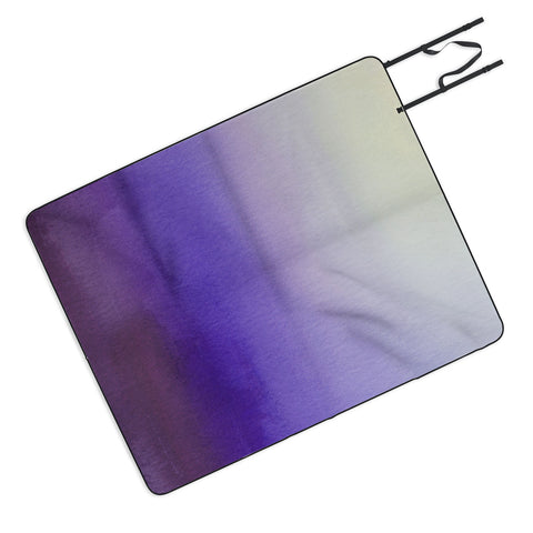 PI Photography and Designs Purple White Watercolor Blend Picnic Blanket