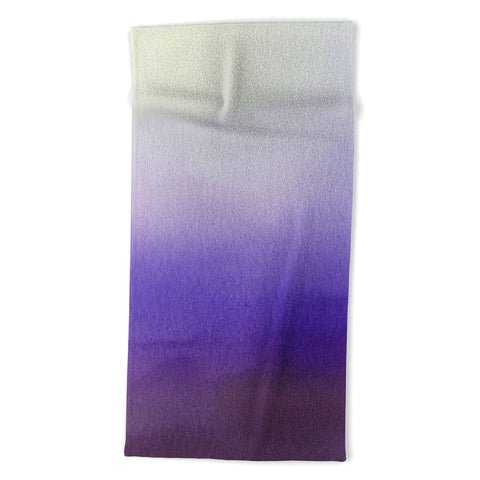 PI Photography and Designs Purple White Watercolor Blend Beach Towel