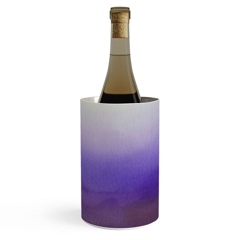 PI Photography and Designs Purple White Watercolor Blend Wine Chiller