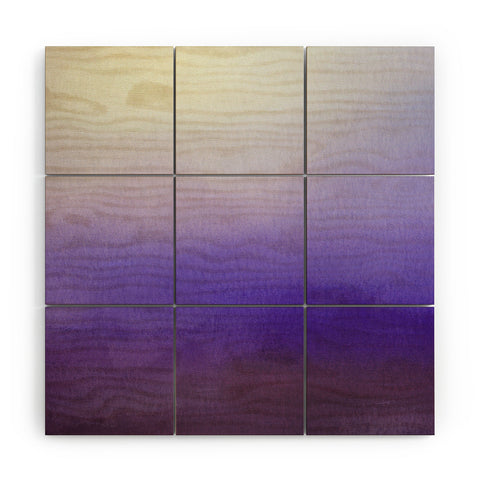 PI Photography and Designs Purple White Watercolor Blend Wood Wall Mural