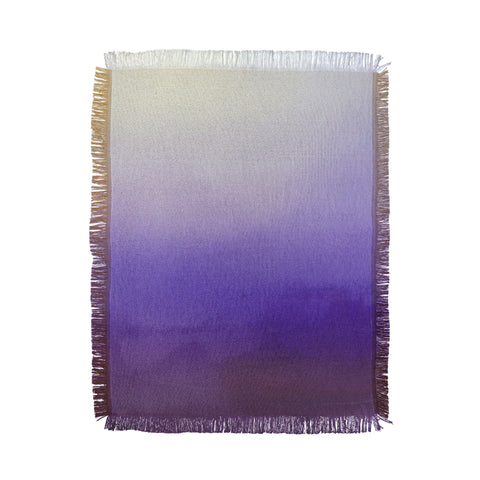 PI Photography and Designs Purple White Watercolor Blend Throw Blanket