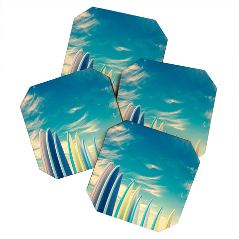 PI Photography and Designs Retro Surfboard Tips Coaster Set