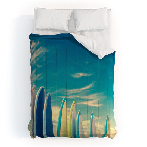 PI Photography and Designs Retro Surfboard Tips Comforter