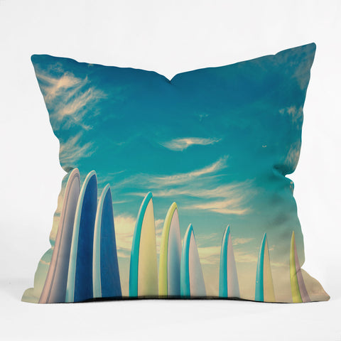 PI Photography and Designs Retro Surfboard Tips Outdoor Throw Pillow