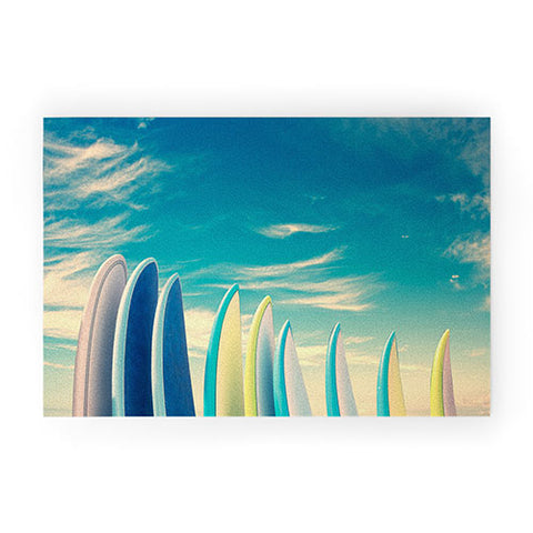 PI Photography and Designs Retro Surfboard Tips Welcome Mat