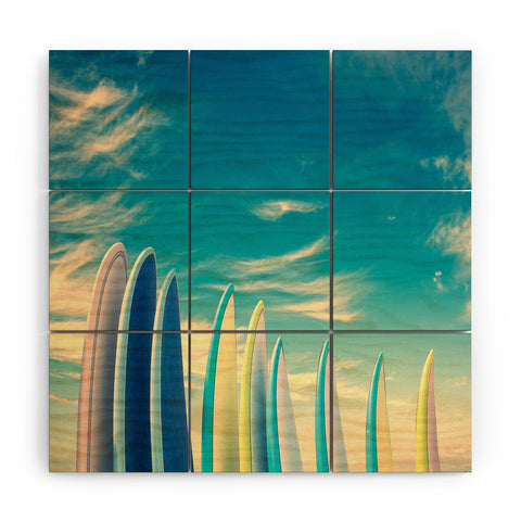 PI Photography and Designs Retro Surfboard Tips Wood Wall Mural
