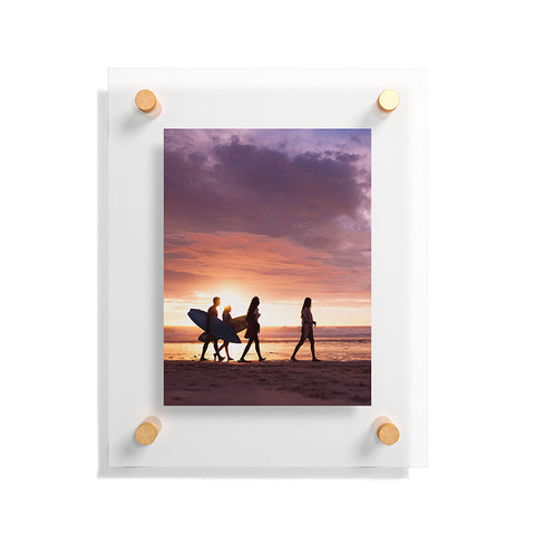 PI Photography and Designs Surfers Sunset Photo Floating Acrylic Print