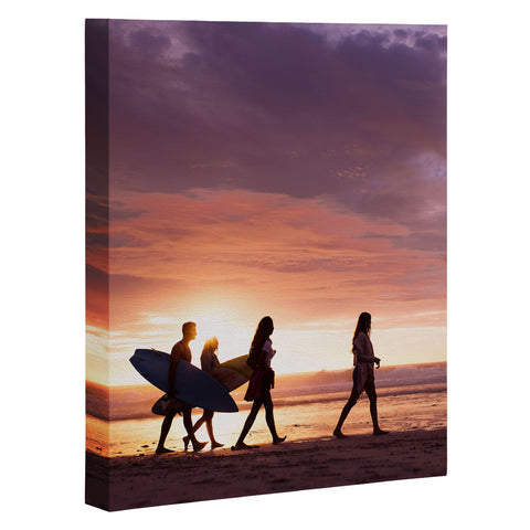 PI Photography and Designs Surfers Sunset Photo Art Canvas