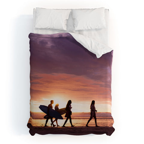 PI Photography and Designs Surfers Sunset Photo Duvet Cover