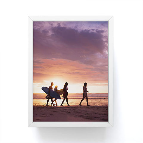 PI Photography and Designs Surfers Sunset Photo Framed Mini Art Print
