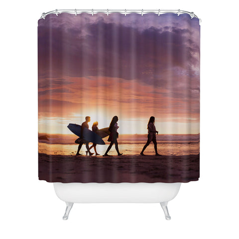 PI Photography and Designs Surfers Sunset Photo Shower Curtain