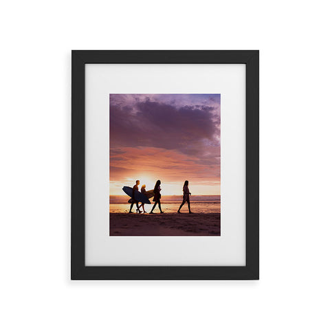 PI Photography and Designs Surfers Sunset Photo Framed Art Print