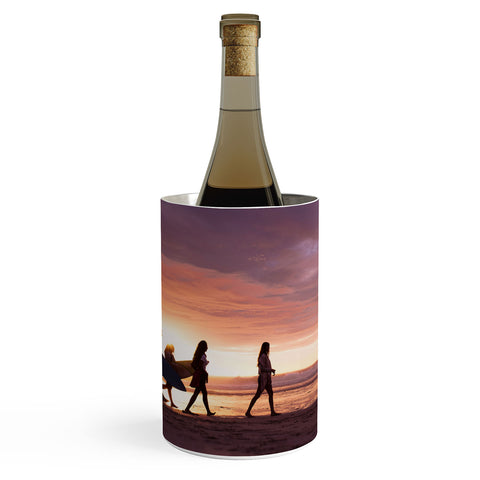 PI Photography and Designs Surfers Sunset Photo Wine Chiller