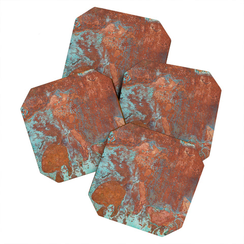 PI Photography and Designs Tarnished Metal Copper Texture Coaster Set