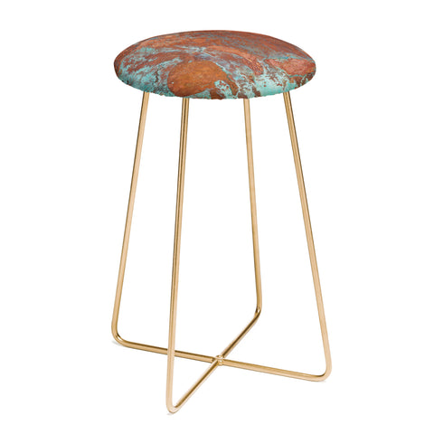 PI Photography and Designs Tarnished Metal Copper Texture Counter Stool