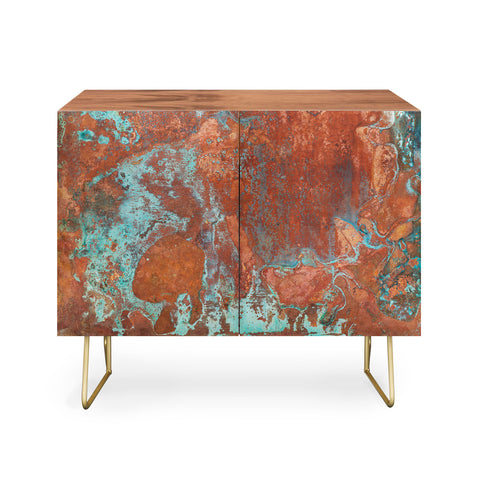 PI Photography and Designs Tarnished Metal Copper Texture Credenza