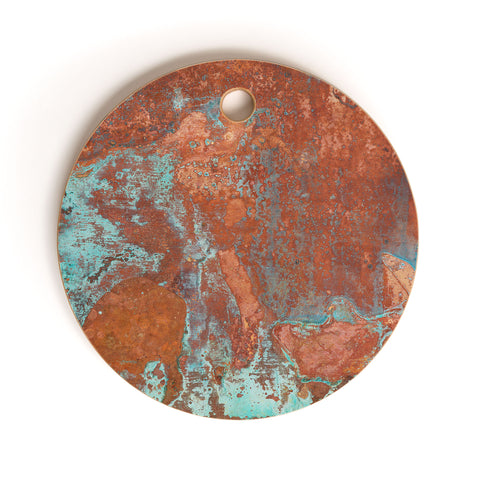 PI Photography and Designs Tarnished Metal Copper Texture Cutting Board Round