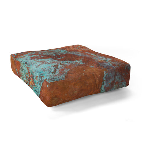 PI Photography and Designs Tarnished Metal Copper Texture Floor Pillow Square