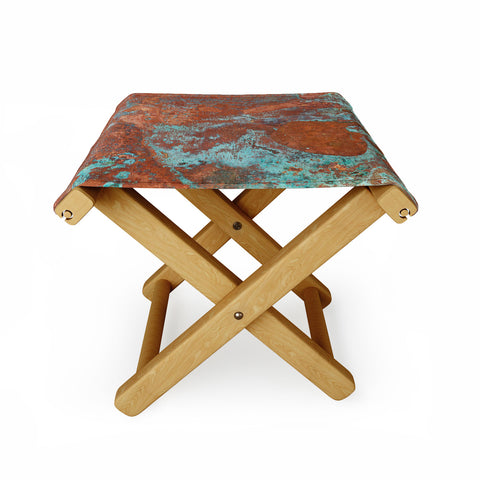 PI Photography and Designs Tarnished Metal Copper Texture Folding Stool