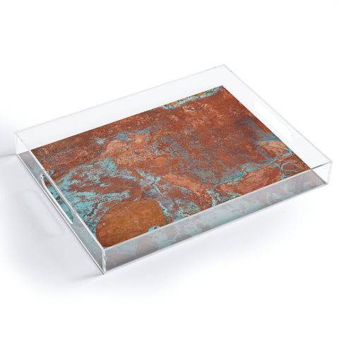 PI Photography and Designs Tarnished Metal Copper Texture Acrylic Tray