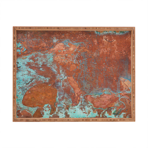 PI Photography and Designs Tarnished Metal Copper Texture Rectangular Tray