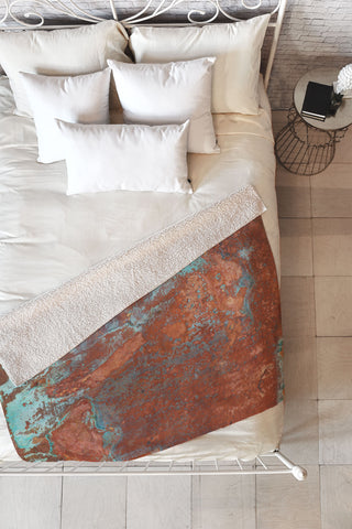 PI Photography and Designs Tarnished Metal Copper Texture Fleece Throw Blanket