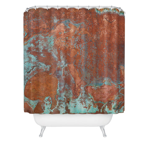 PI Photography and Designs Tarnished Metal Copper Texture Shower Curtain