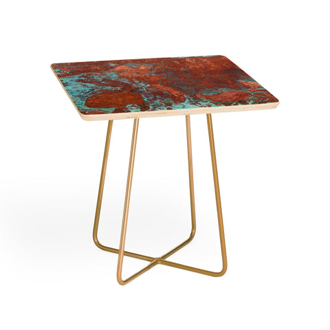 PI Photography and Designs Tarnished Metal Copper Texture Side Table