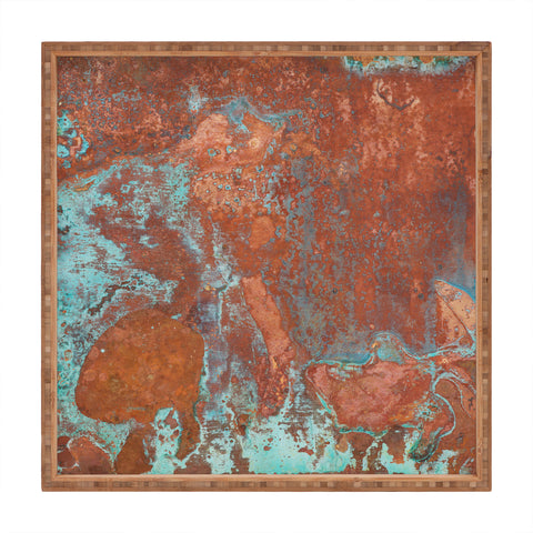 PI Photography and Designs Tarnished Metal Copper Texture Square Tray