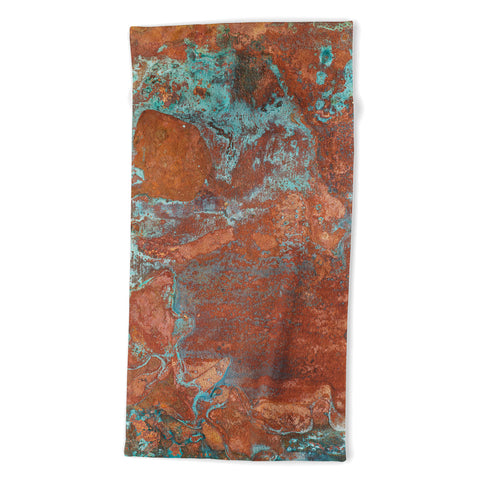 PI Photography and Designs Tarnished Metal Copper Texture Beach Towel