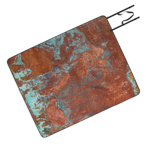 PI Photography and Designs Tarnished Metal Copper Texture Picnic Blanket