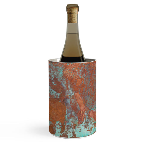 PI Photography and Designs Tarnished Metal Copper Texture Wine Chiller