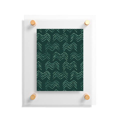 PI Photography and Designs Tribal Chevron Green Floating Acrylic Print