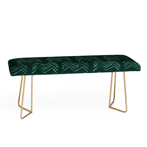 PI Photography and Designs Tribal Chevron Green Bench
