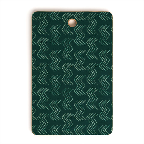 PI Photography and Designs Tribal Chevron Green Cutting Board Rectangle