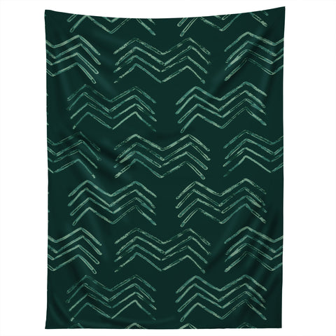 PI Photography and Designs Tribal Chevron Green Tapestry