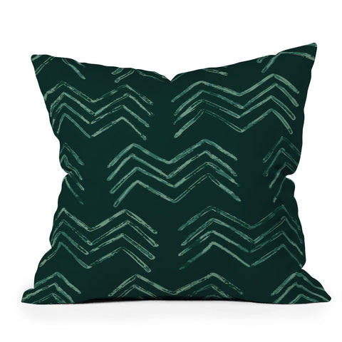 PI Photography and Designs Tribal Chevron Green Throw Pillow