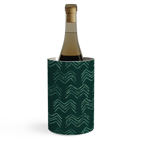 PI Photography and Designs Tribal Chevron Green Wine Chiller
