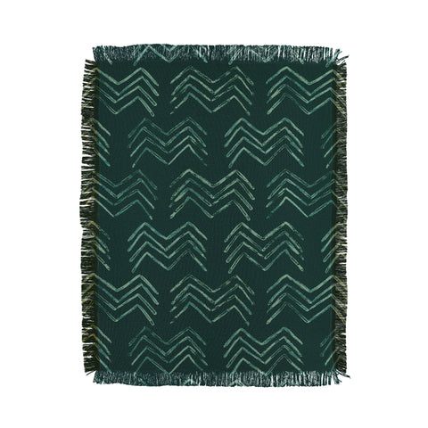 PI Photography and Designs Tribal Chevron Green Throw Blanket